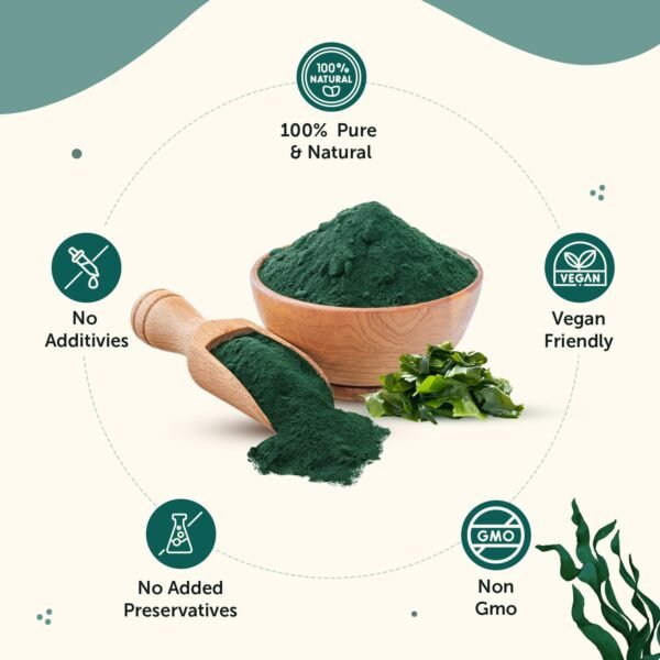 Neuherbs Spirulina Powder (100g, Pack of 1) | For Men & Women | Natural Superfood | Rich in Protein, Vitamins & Minerals | Boost Energy & Immunity - Image 5