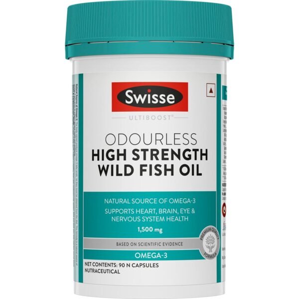 Swisse Fish Oil with 1500mg Omega 3 In One Capsule (Only One Capsule Per Serving) Manufactured In Australia, Highest Omega-3 Content In One Capsule - 90 Days Pack