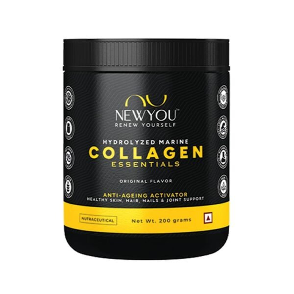 NewYou Marine Collagen Peptides | No Sugar, Preservative & Filler | 200 gms of Collagen Peptides | Collagen Supplement For Men & Women (1)