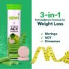 OZiva ACV Moringa For Weight Loss | 3-in-1 Fat Oxidation Formula I With Cinnamon & Guggul Extracts | No Maltodextrin, No Added Sugar | Green Apple,15 Effervescent Tablets, Green Apple (Pack of 4) - Image 6