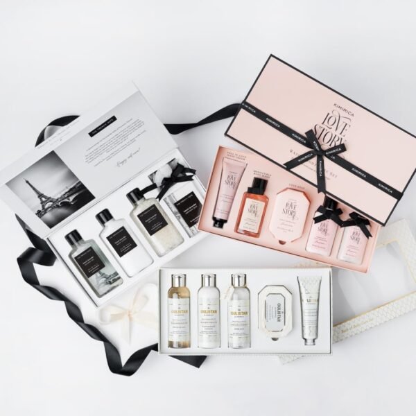 Kimirica Love Story Luxury Bath and Body Care Gift Set Box | Bath Salt, Body Wash, Body Lotion, Bathing Bar and Hand cream | Pack of 5 | For Men and Women | Pampering Kit for Birthday ,Anniversary & All Special Occasions | Premium Gift Packaging 100% Vegan - Image 7