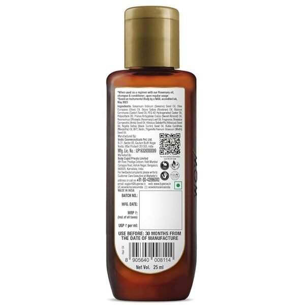 WOW Skin Science Rosemary with Biotin Hair Growth Oil | Stimulates New Hair Growth | Controls Hair Fall & Reduces Hair Breakage | Gives Healthy Hair| 25 ml - Image 2